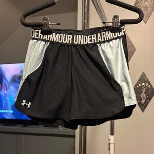 Under Armour Black and Blue Athletic Shorts Performance Fit